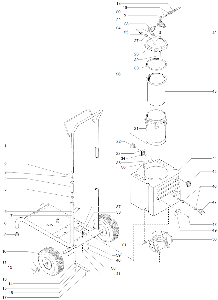 HVLP Power Cart 0508040 Parts List